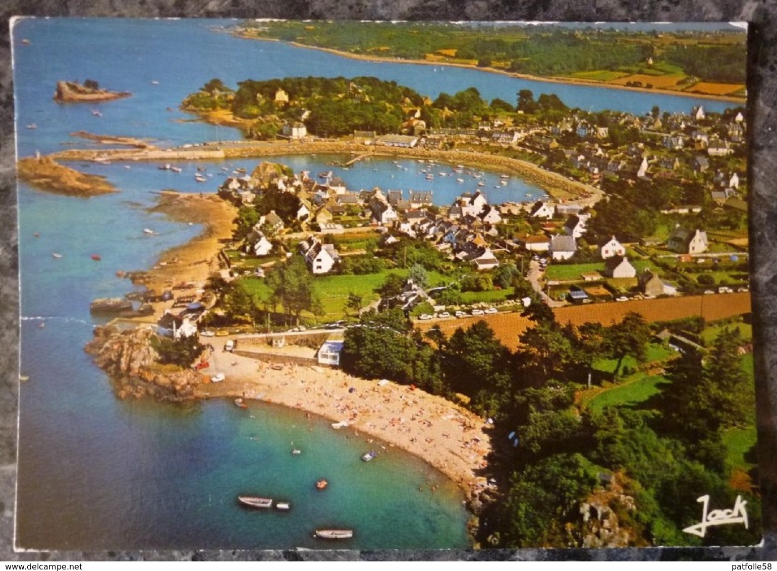 LOGUIVY DE LA MER (22).VUE AERIENNE SUR LA PLAGE ET LE PORT . ANNEE 1985 - Altri & Non Classificati