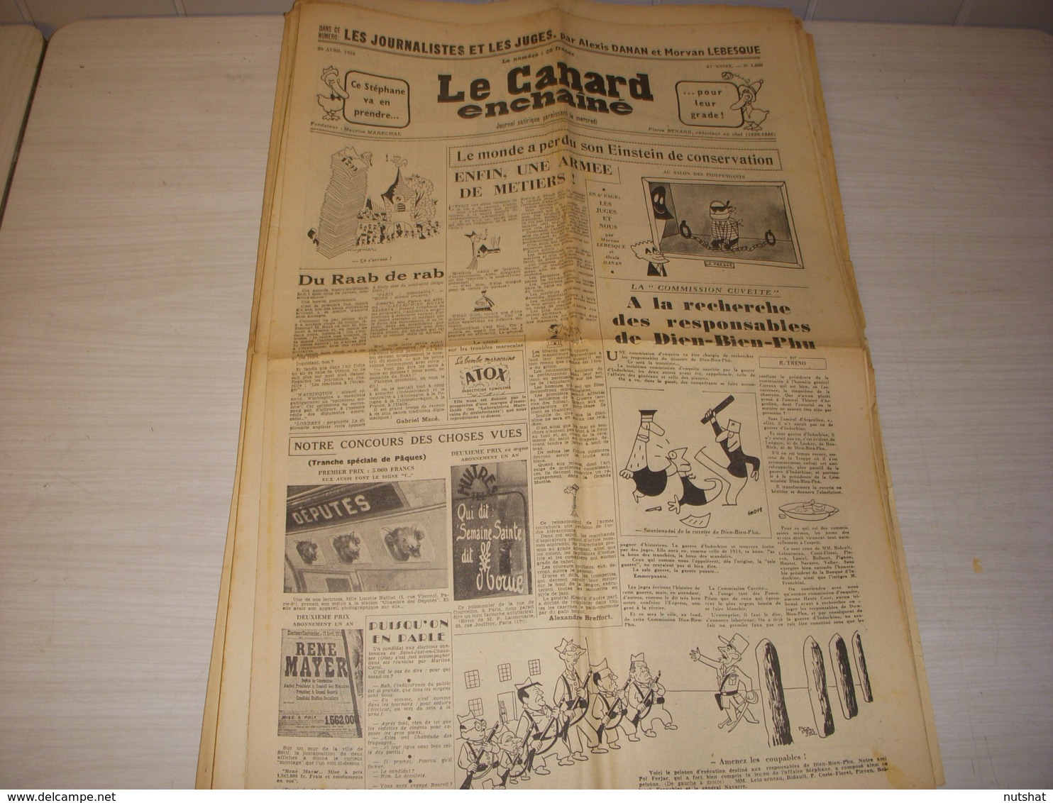 CANARD ENCHAINE 1800 20.04.1955 DOSSIER MAGISTRATURE André MORICE DIEN-BIEN-PHU - Politica