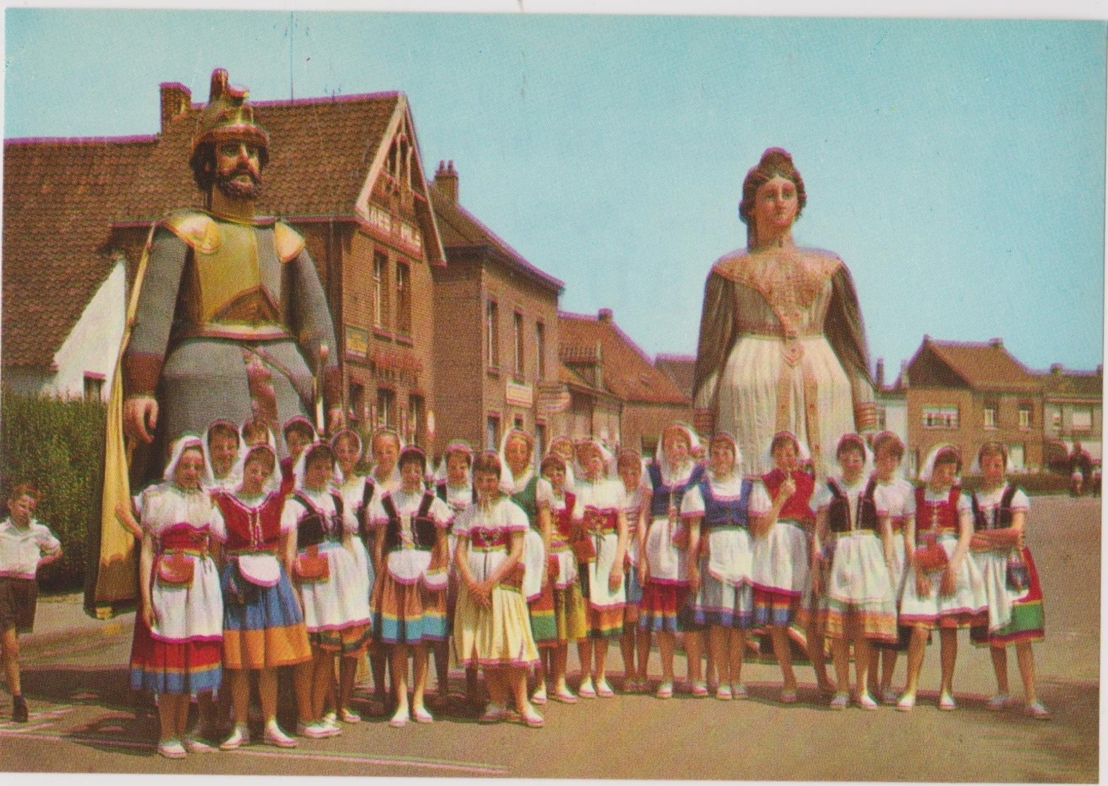 CHROMO FOLKLORE EN BELGIQUE & LUXEMBOURG VEGE ALBUM N° 3 N° 693 WETTEREN LES GEANTS GEANT REUZEN 13 X 9 CM - Autres & Non Classés