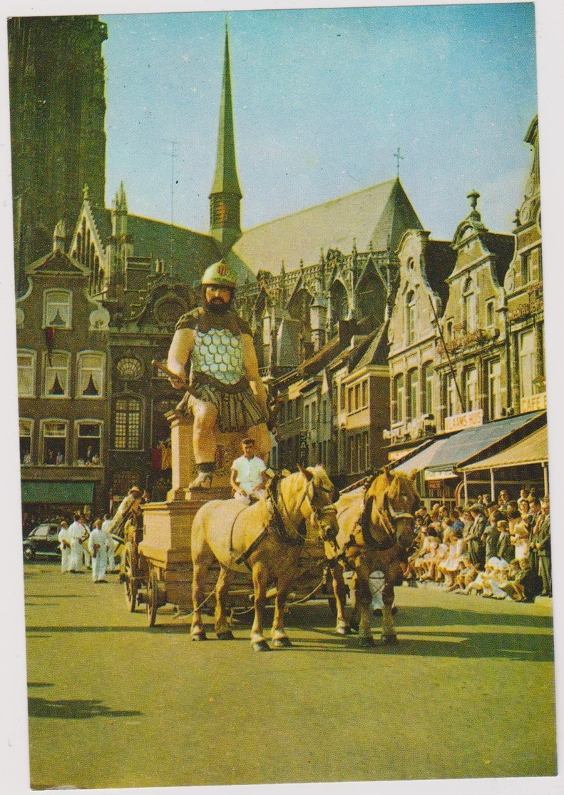 CHROMO FOLKLORE EN BELGIQUE & LUXEMBOURG VEGE ALBUM N° 3 N° 710 MALINES CORSO FLEURI GEANTS GEANT REUZEN 13 X 9 CM - Autres & Non Classés