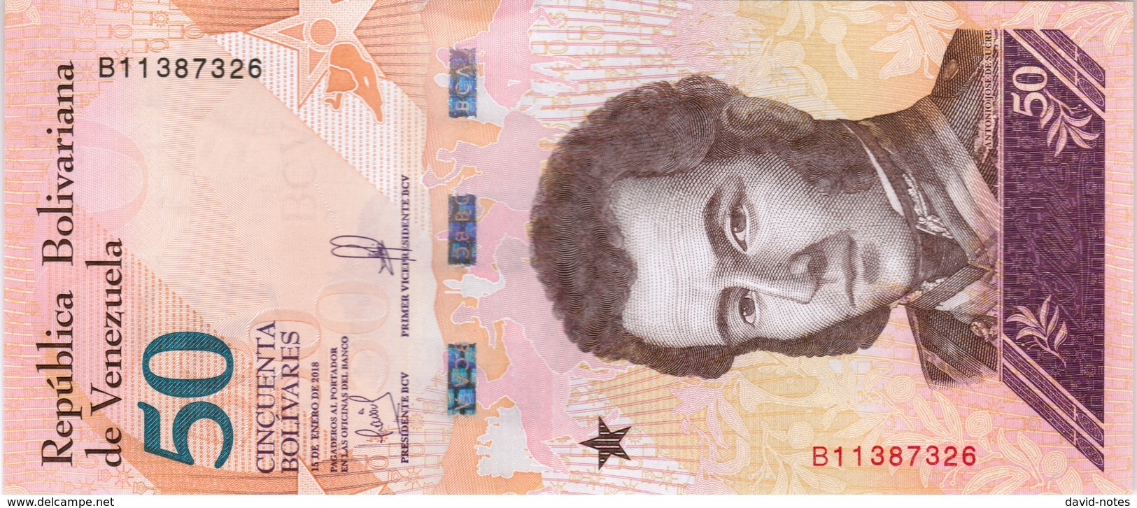 Venezuela  - Pick New - 50 Bolivares 2018 - Unc - Venezuela