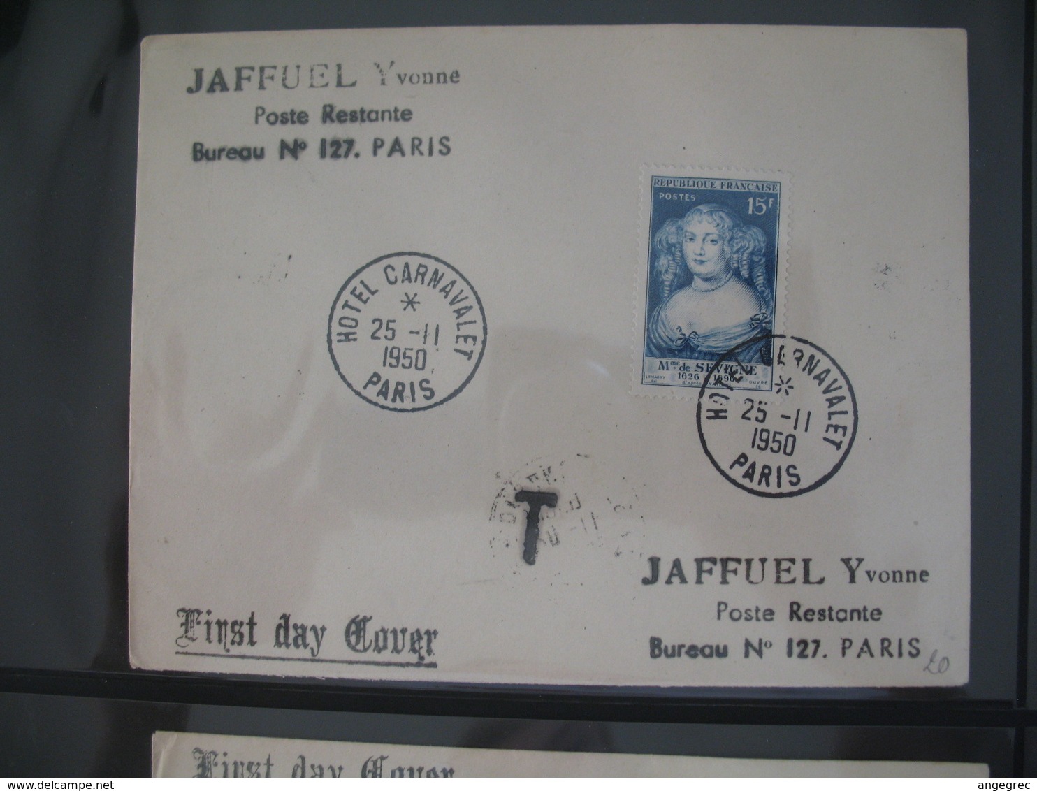 FDC  1950  N° 874 Madame De Sévigné  Taxée  à Voir - 1950-1959