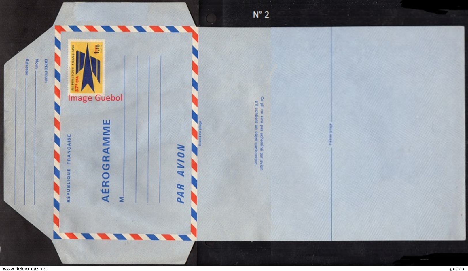 Réunion N° Entier 2 Non Plié (1002-AER) - Emblème Postale - Blocks & Sheetlets