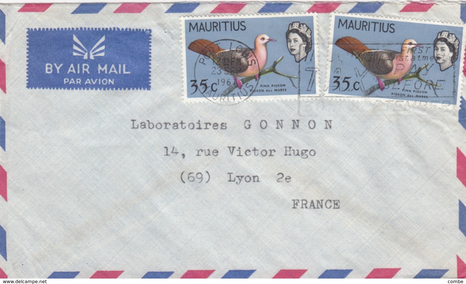 COVER MARITUS. 1967. BIRD. PORT-LOUIS TO FRANCE - Maurice (1968-...)