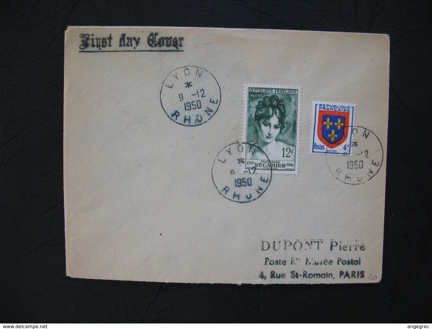 FDC  1950  N° 875  Madame Récamier    à Voir - 1950-1959