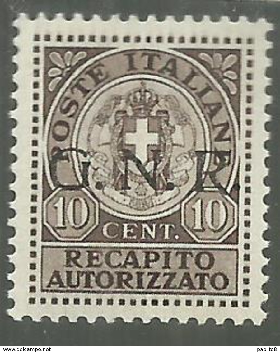 ITALIA REGNO ITALY 1944 SAGGI REPUBBLICA SOCIALE ITALIANA RSI RECAPITO AUTORIZZATO GNR NERO MNH SAGGIO PROVA CERTIFICATO - Mint/hinged