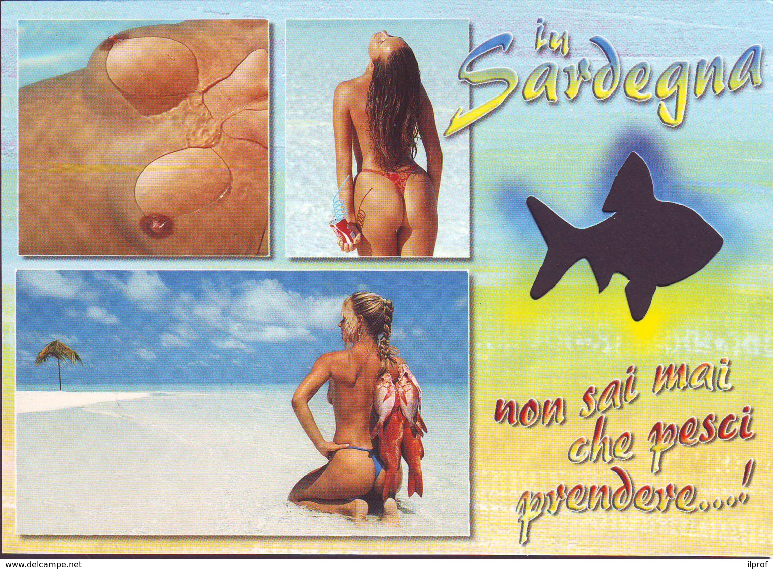 Bosom Naked Seno Nudo 3 Pin-ups In Sardegna Card (cm 17x12) - Pin-Ups