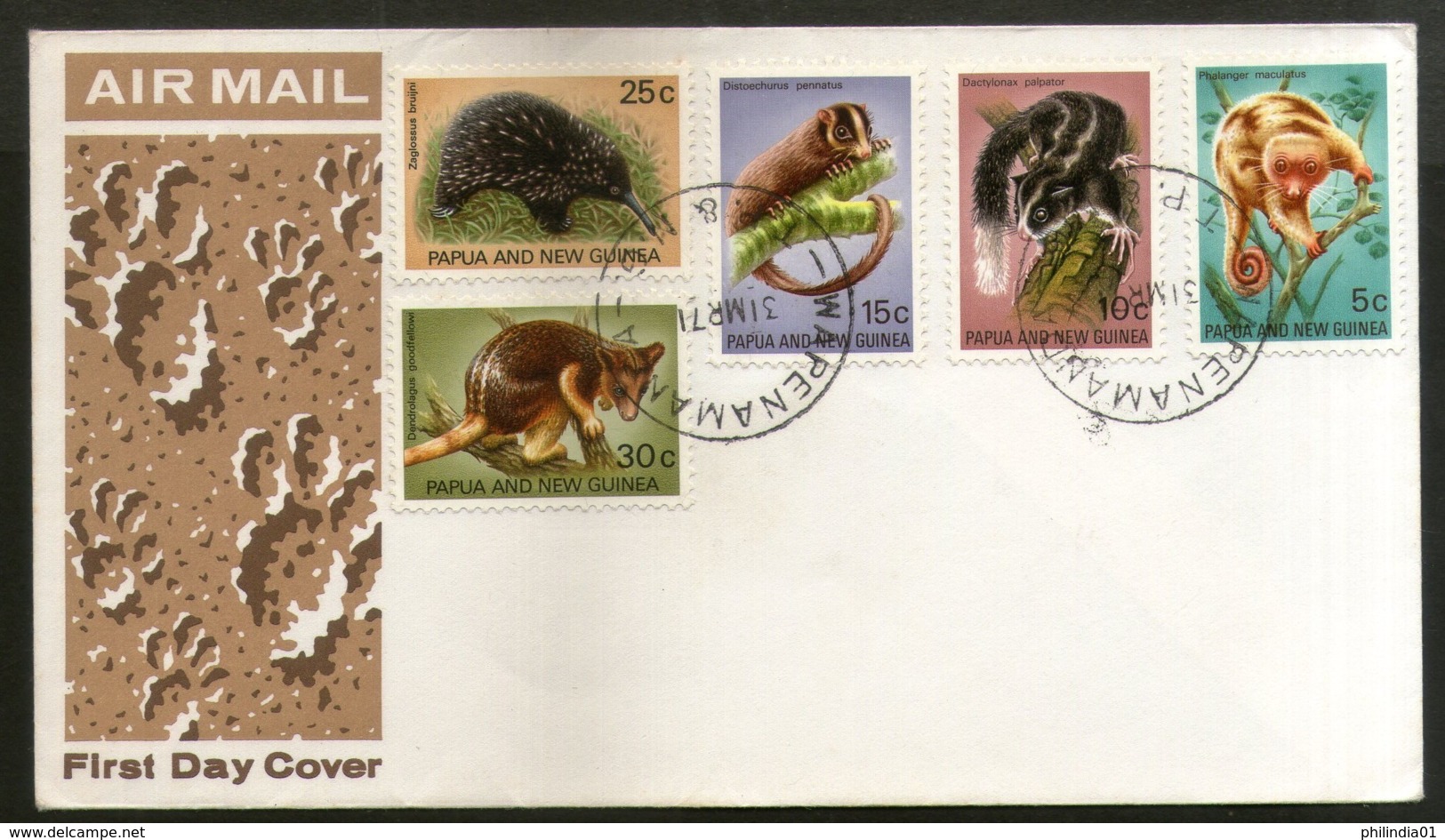 Papua New Guinea 1971 Wildlife Animals Fauna Squirrel Rodent 5v FDC # 12787 - Rongeurs