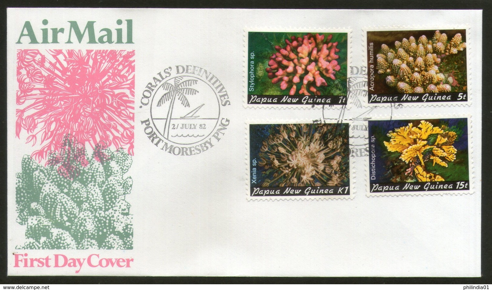 Papua New Guinea 1982 Coarls Marinelife Sea Shell Sc 566-694v FDC # 12775 - Vie Marine