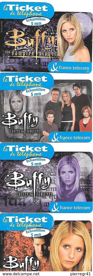4-TICKETS TELEPHONE-FRANCE- PR115/116/117/118-Série BUFFY-Gratté-BE - Tickets FT