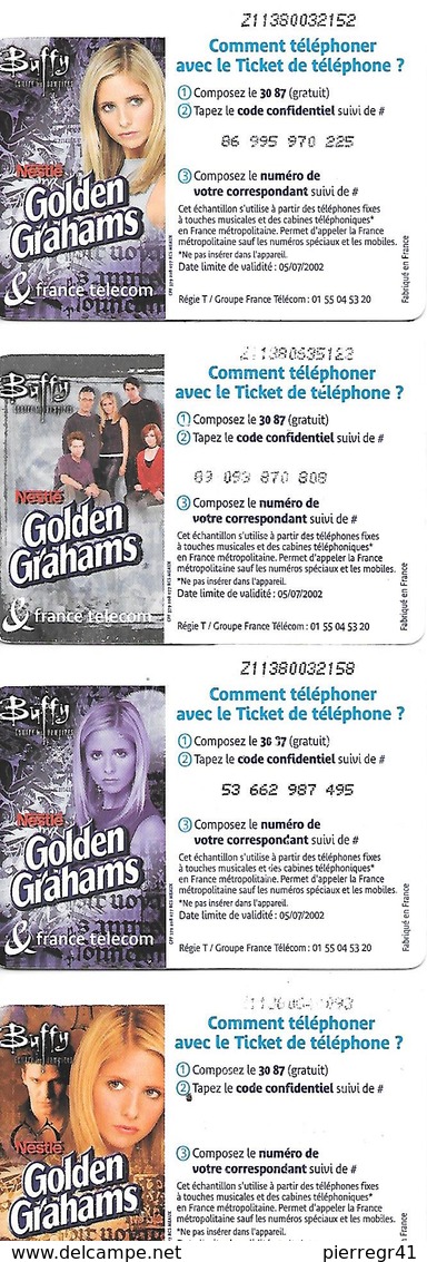 4-TICKETS TELEPHONE-FRANCE- PR115/116/117/118-Série BUFFY-Gratté-BE - FT Tickets