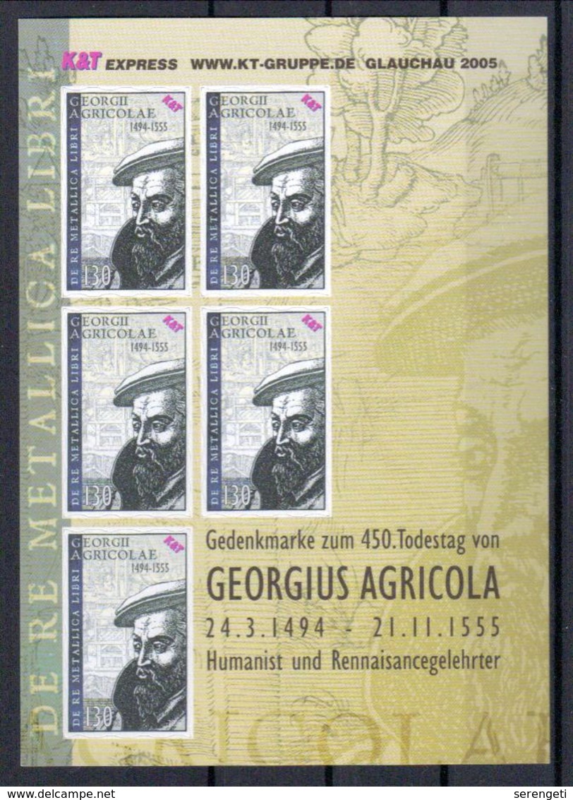 Deutschland KTG Bl. 'Georgius Agricola, De Re Metallica' / Germany M/s 'Georgius Agricola, De Re Metallica' **/MNH 2005 - Sonstige & Ohne Zuordnung