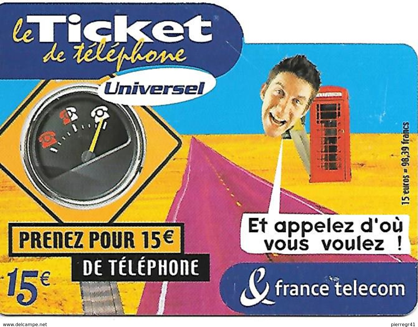 TICKET TELEPHONE-FRANCE- PU70a-COMPTEUR/ROUTE- Code 1/3/3/3/3---30/11/2003-Gratté-TBE - FT Tickets