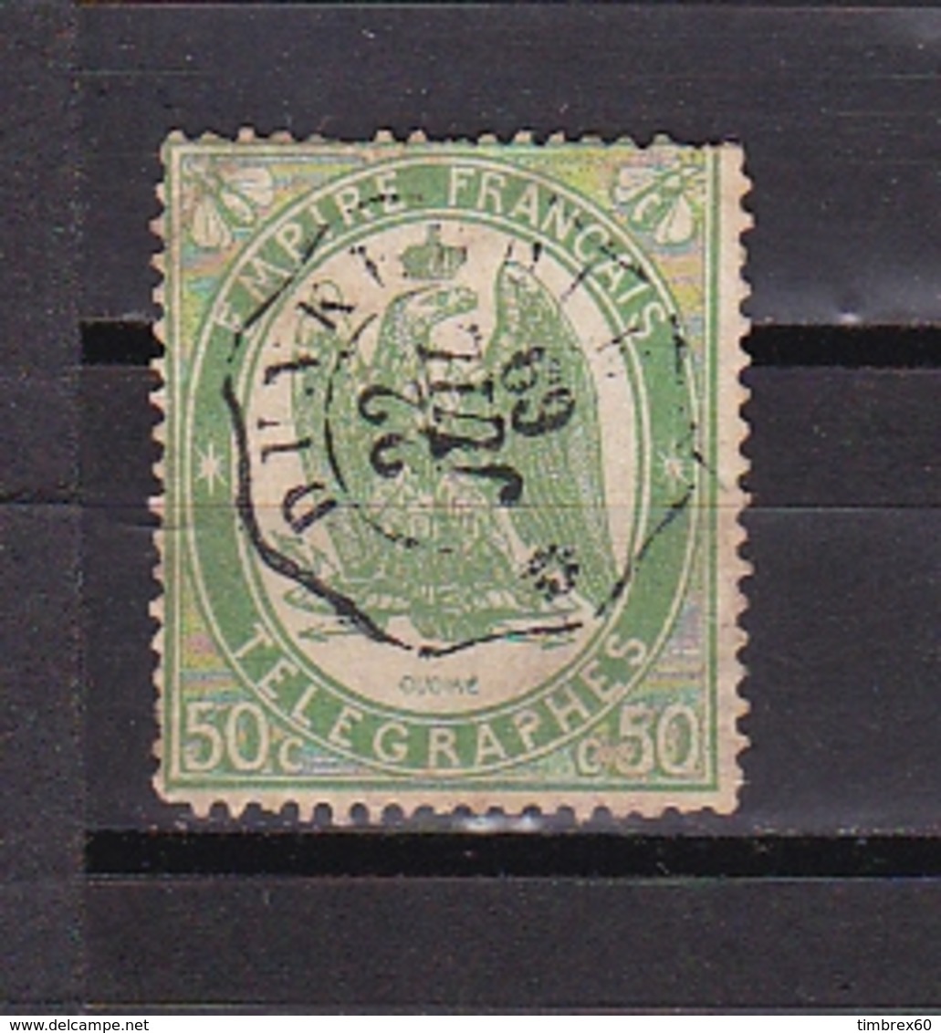 FRANCE - TIMBRE TELEGRAPHE -  1868 - Y&T : 6   - OBLITERE - VOIR DESCRIPTIF - - Télégraphes Et Téléphones