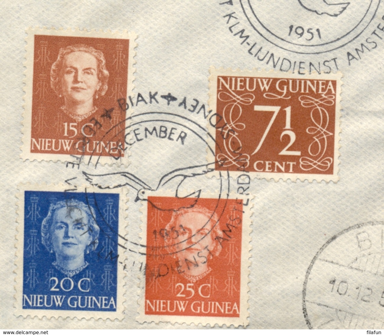 Nederland Nieuw Guinea - 1951 - First KLM-flight BIAK - SYDNEY And Back - Netherlands New Guinea