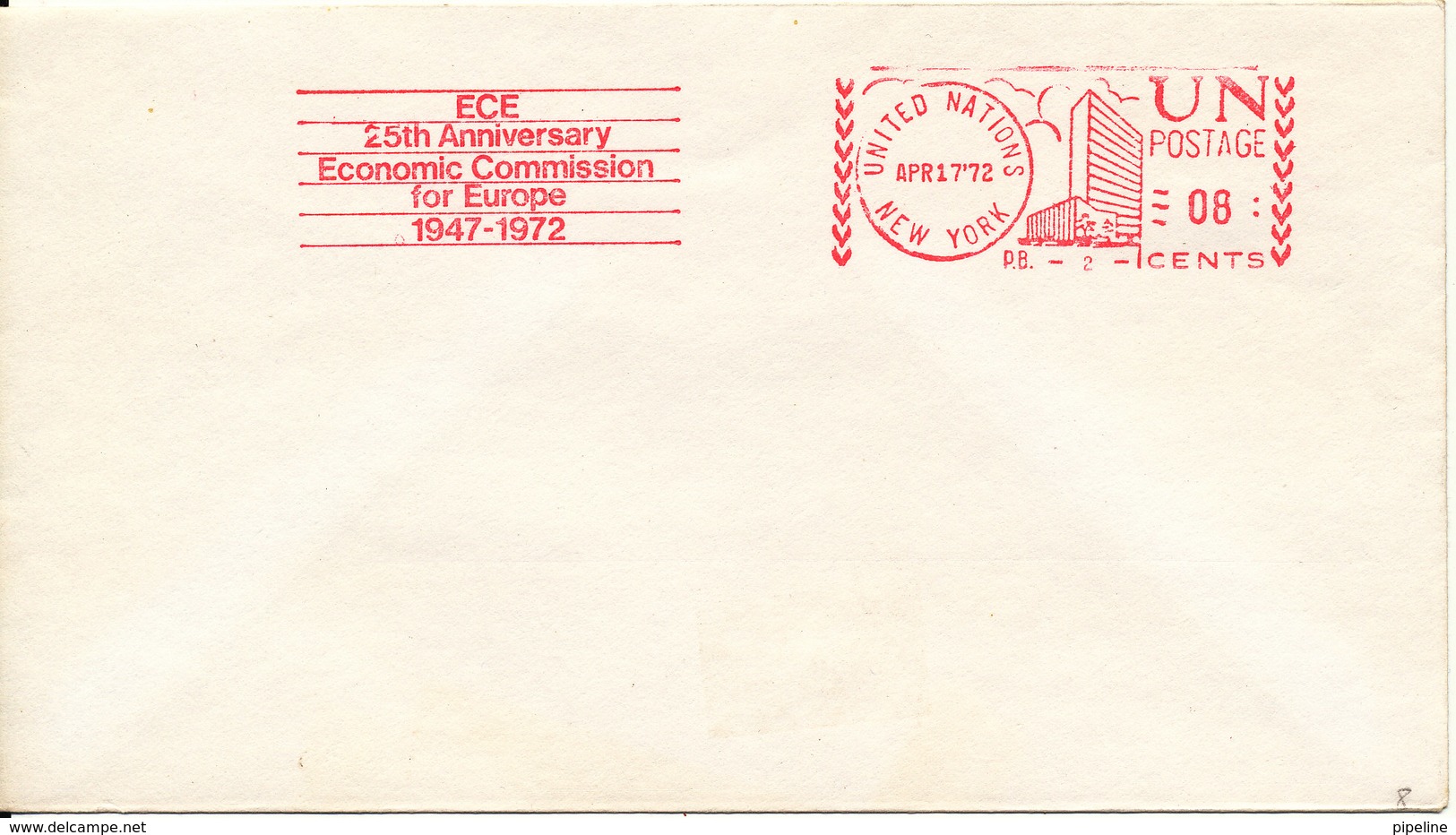 USA UN New York Cover With Meter Cancel 17-4-1972 - Covers & Documents