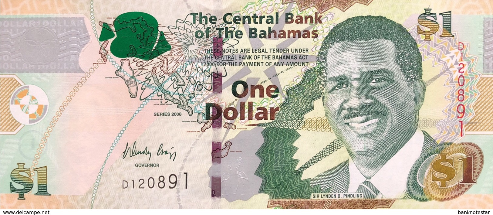 Bahamas 1 Dollar, P-71 (2008) - UNC - Bahamas