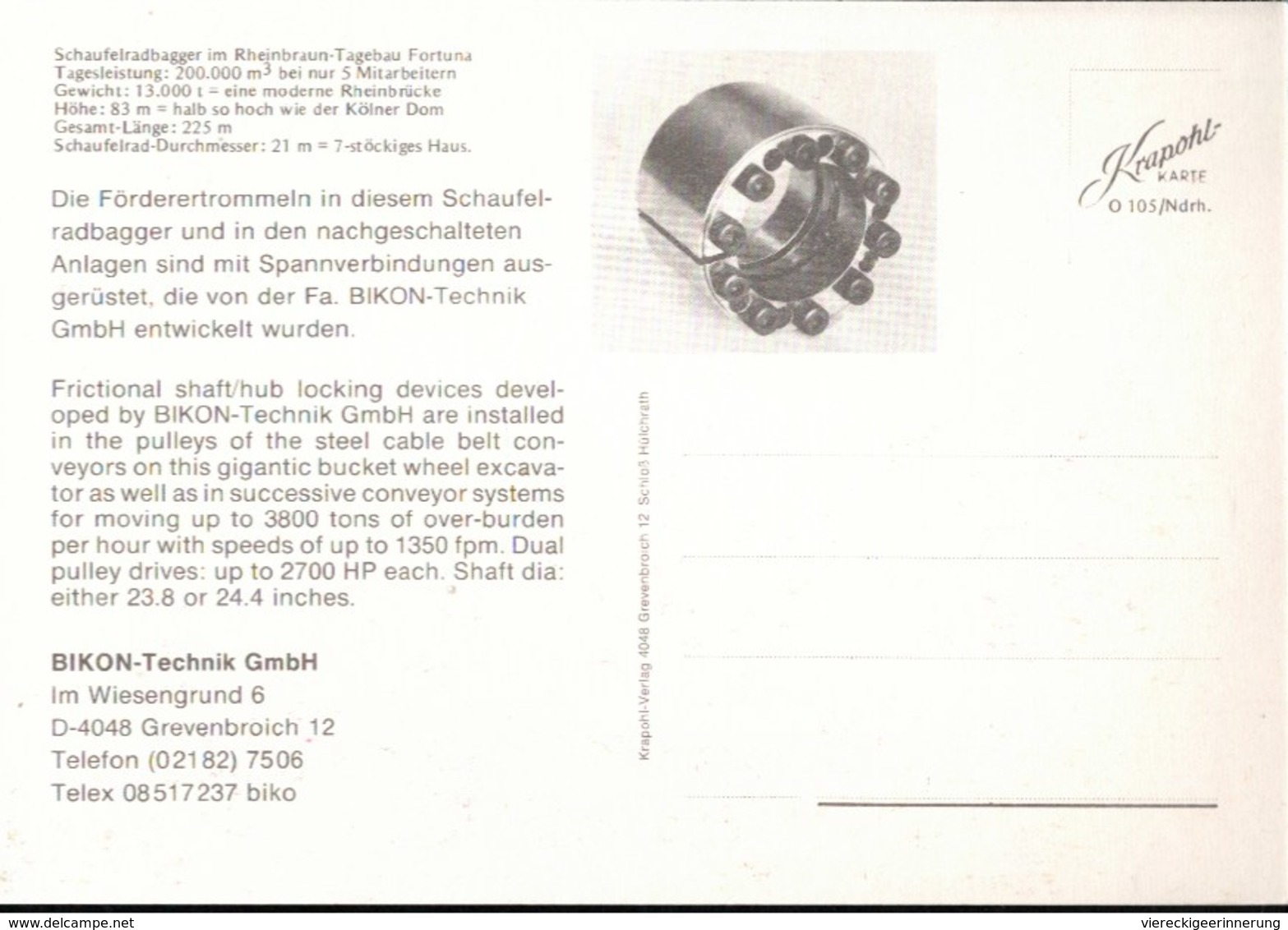 ! Ansichtskarte Schaufelradbagger Rheinbraun RWE Braunkohle Tagebau Fortuna Bedburg Garsdorf, Grevenboich, VW, Siemens - Sonstige & Ohne Zuordnung