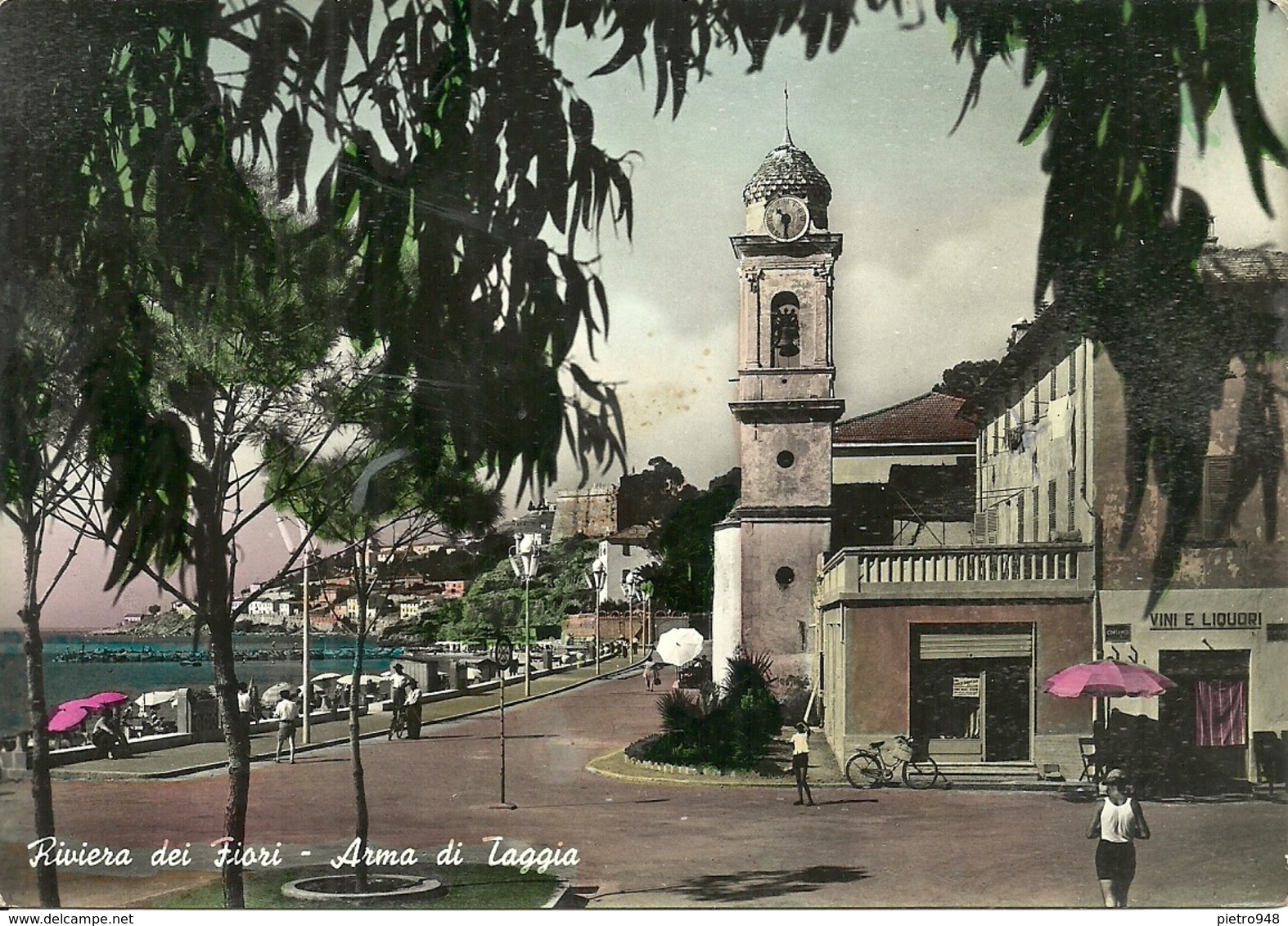 Arma Di Taggia (Imperia) Scorcio Lungomare E Campanile Chiesa - Imperia