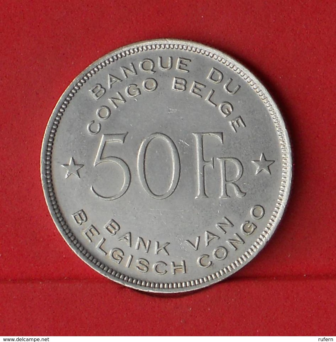 BELGIAN CONGO 50 FRANCS 1944 - 17,5 GRS - 0,500 SILVER   KM#  27 - (Nº26590) - 1934-1945: Leopold III