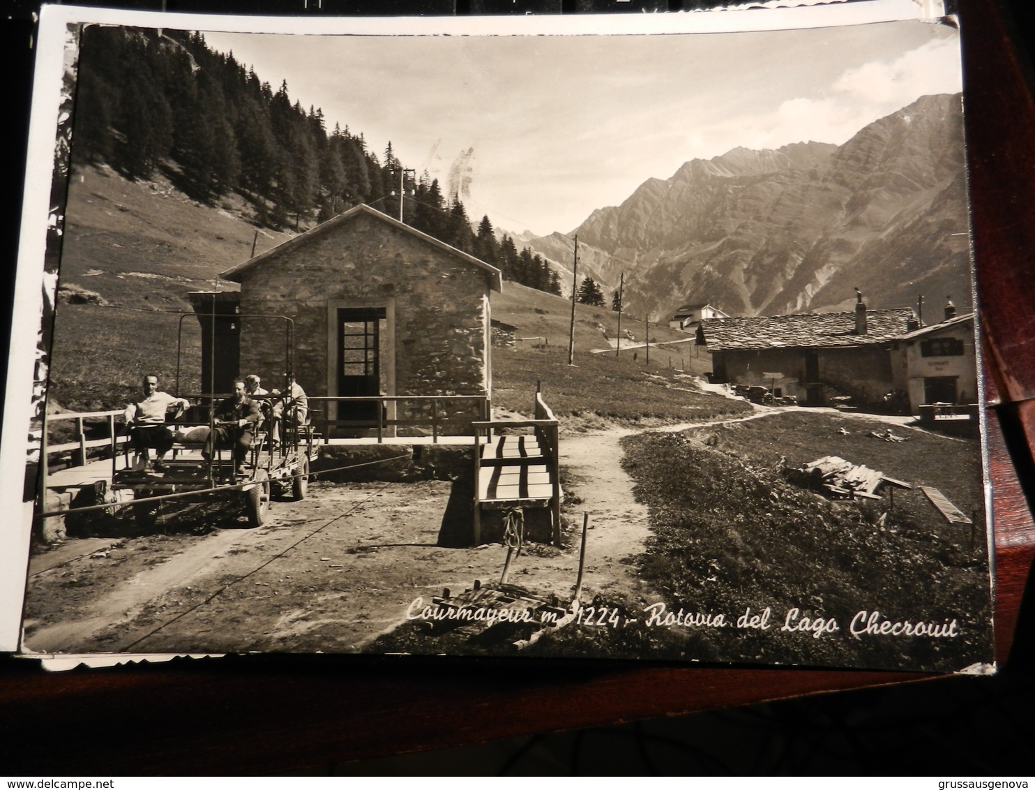 19814) COURMAYEUR ROTOVIA DEL LAGO CHECROUIT VIAGGIATA 1955 - Altri & Non Classificati