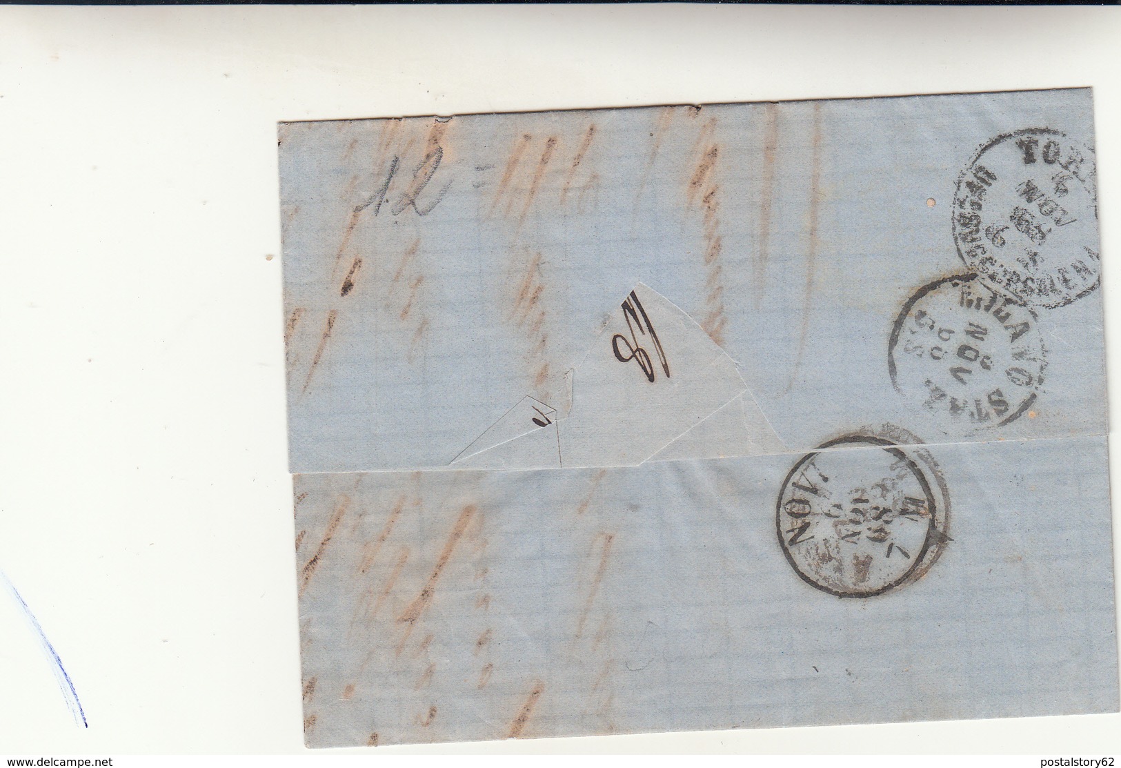 Lugano Per Asti, Cover  Con Contenuto 10+10+10 Francs+ PD Transito Per Milano E Poi Torino 1848 - Storia Postale