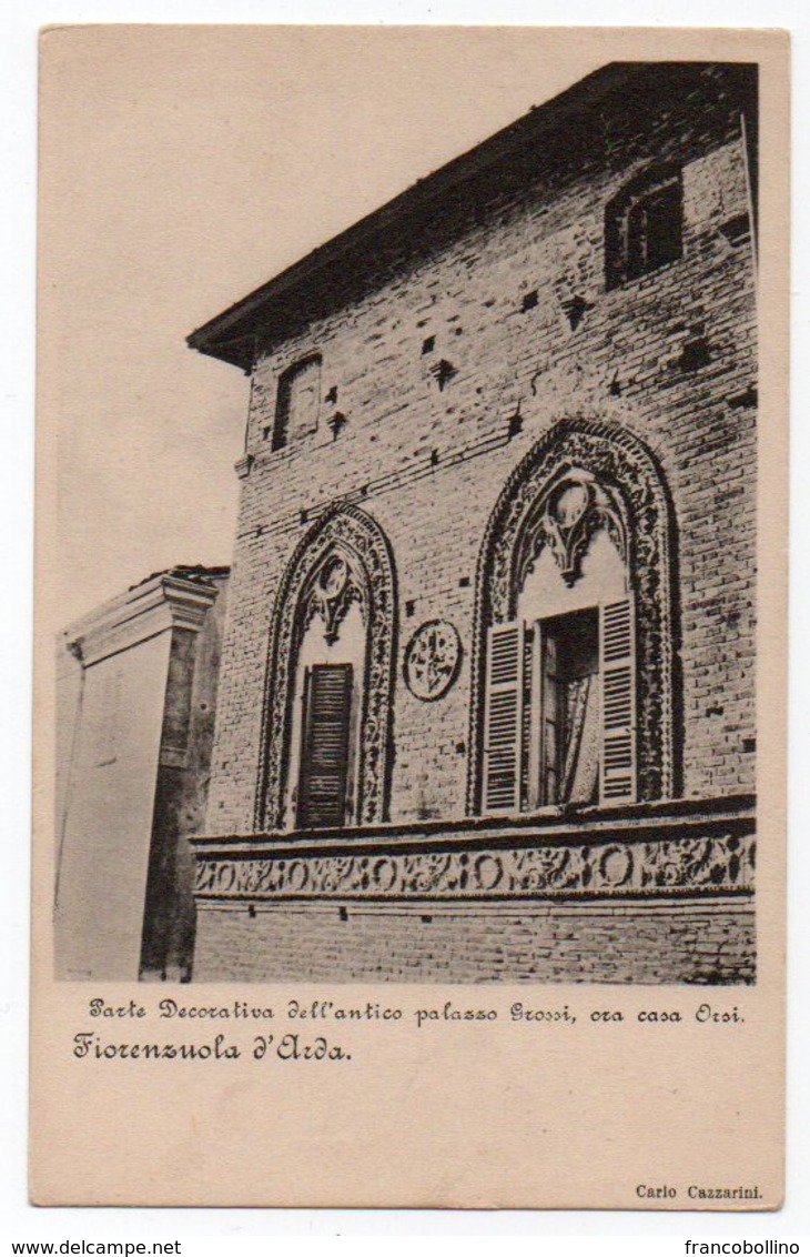 FIORENZUOLA D'ARDA (PIACENZA) - PARTE DECORATIVA DELL'ANTICO PALAZZO GROSSI, ORA CASA ORSI - Piacenza