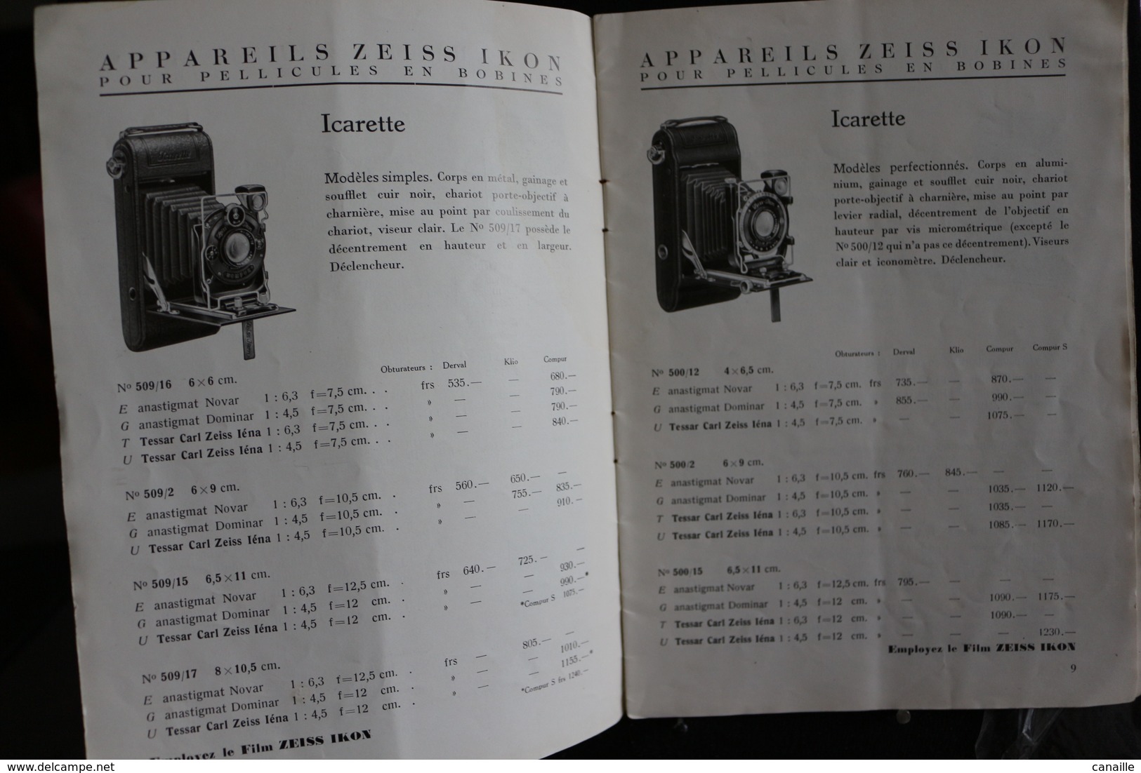 Catalogue Et Guide En Francais D'Appareils Et Accessoires  Photographiques  Zeiss Ikon   - 32 Pages-forma 15 X 21 Cm - Advertising