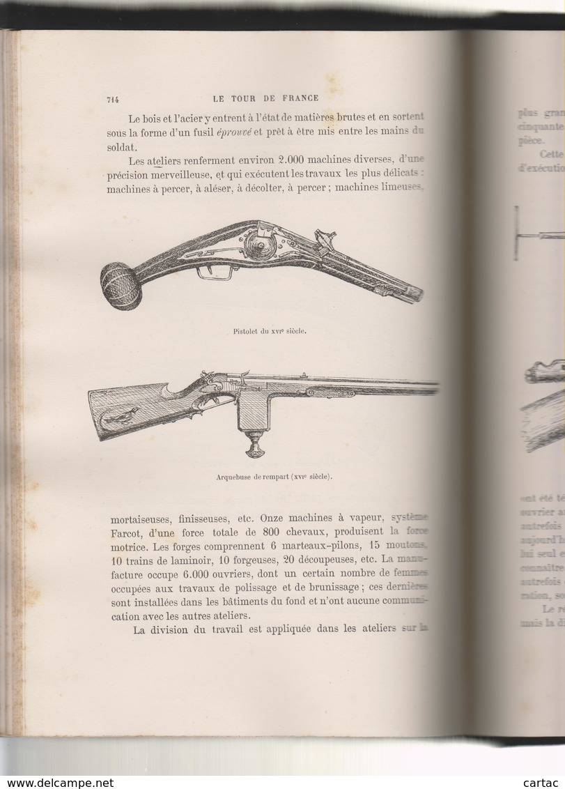 2 GROS LIVRES. LE TOUR DE FRANCE 1876 Et 1877. TRES NOMBREUSES ILLUSTRATIONS DE VILLES, LIEUX, HISTOIRE... - 1801-1900