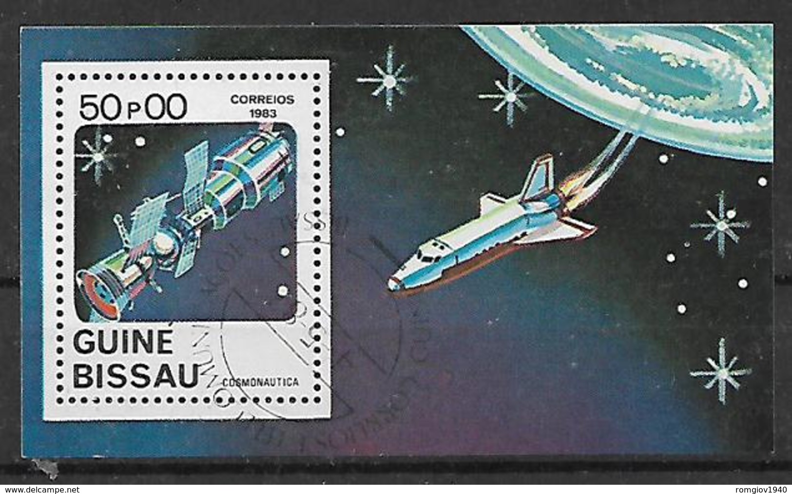 GUINEA BISSAU 1983  GIORNATA DELL'ASTRONAUTICA YVERT. BF 37 USATO VF - Guinea-Bissau