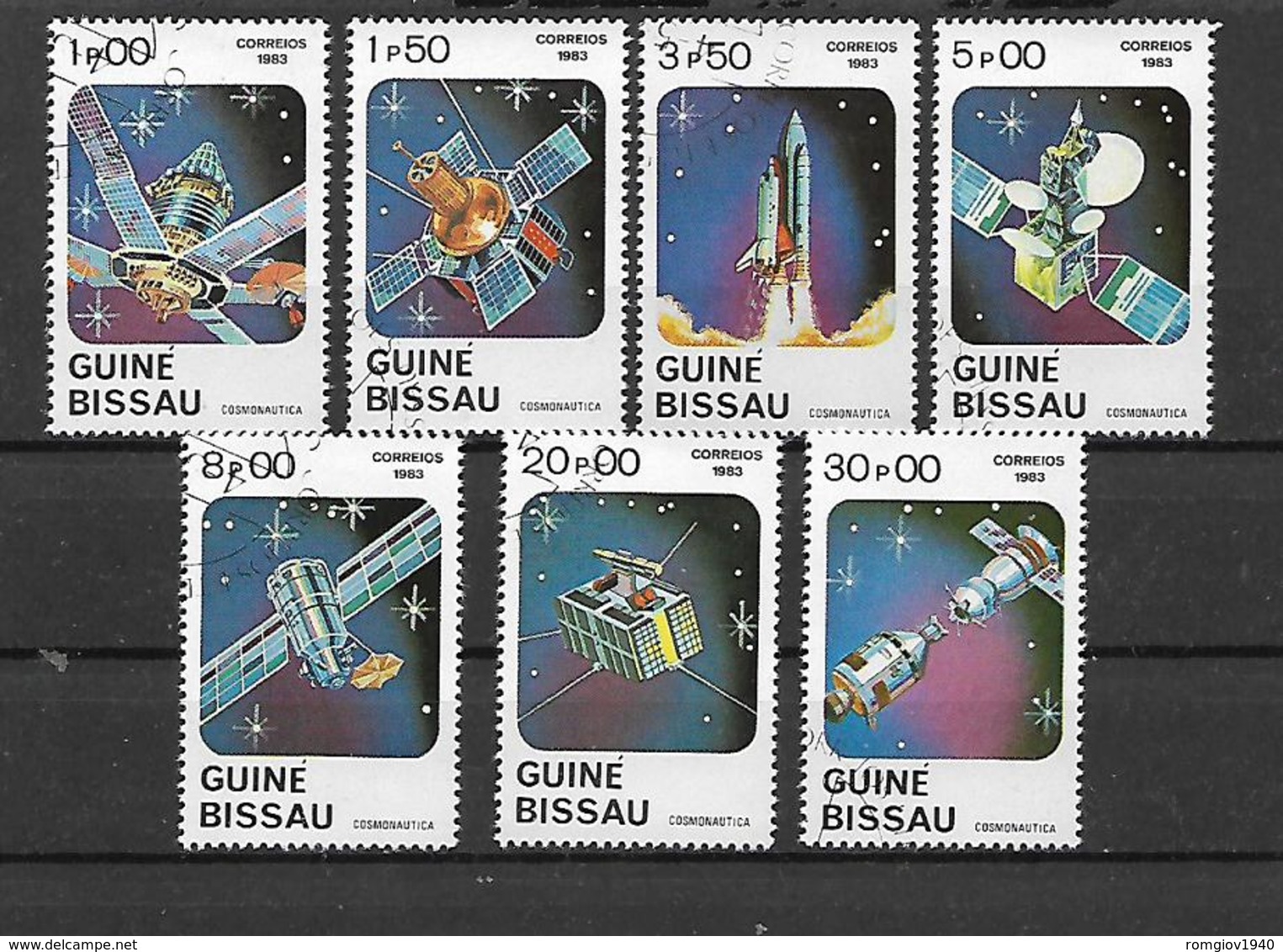 GUINEA BISSAU 1983 GIORNATA DELL'ASTRONAUTICA YVERT. 187-193 USATA VF - Guinea-Bissau