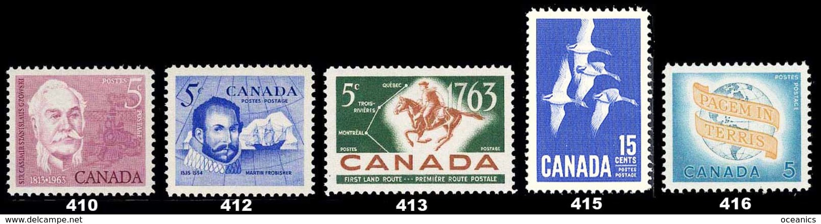 Canada (Scott No. 410-1-13-15-16 - 1963 Stamps) [**] - Neufs