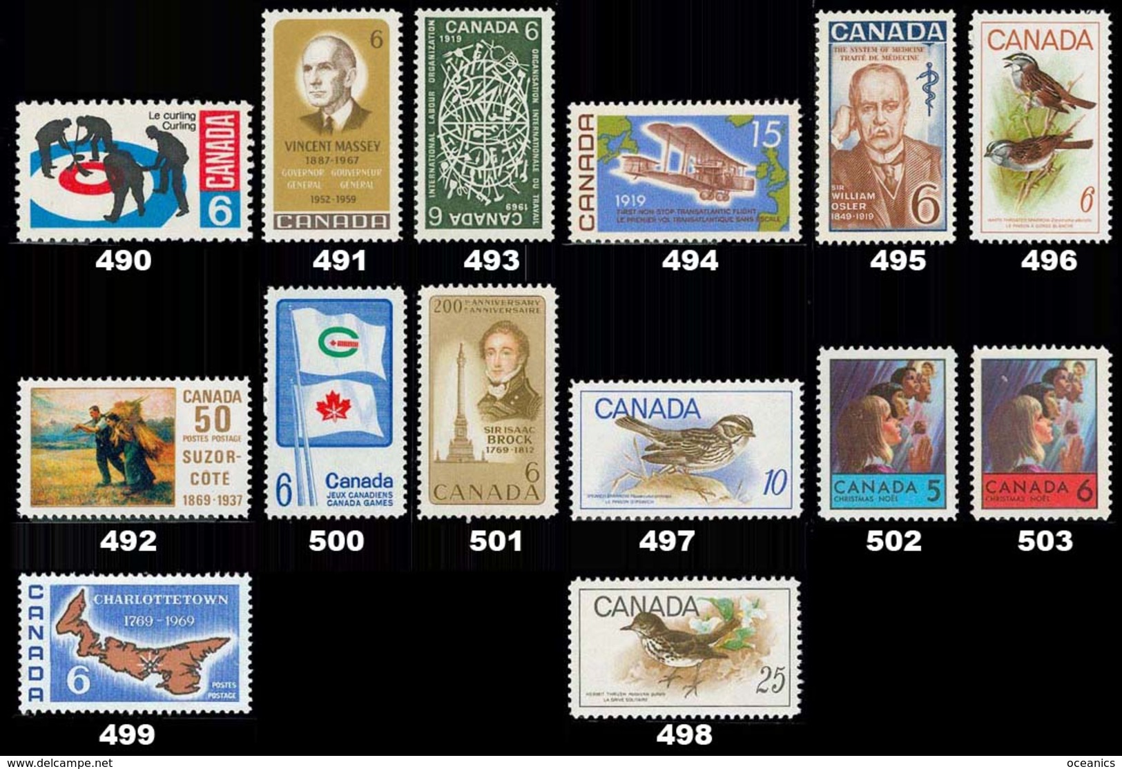 Canada (Scott No. 490-503 - 1968 Stamps) [**] - Unused Stamps