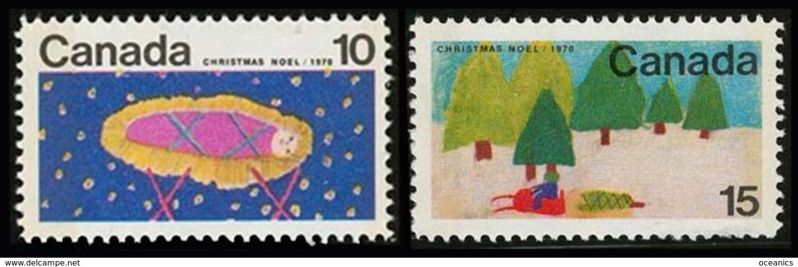 Canada (Scott No. 529-30pw - Noel / 1970 / Christmas) [**] Phosphore - Noël