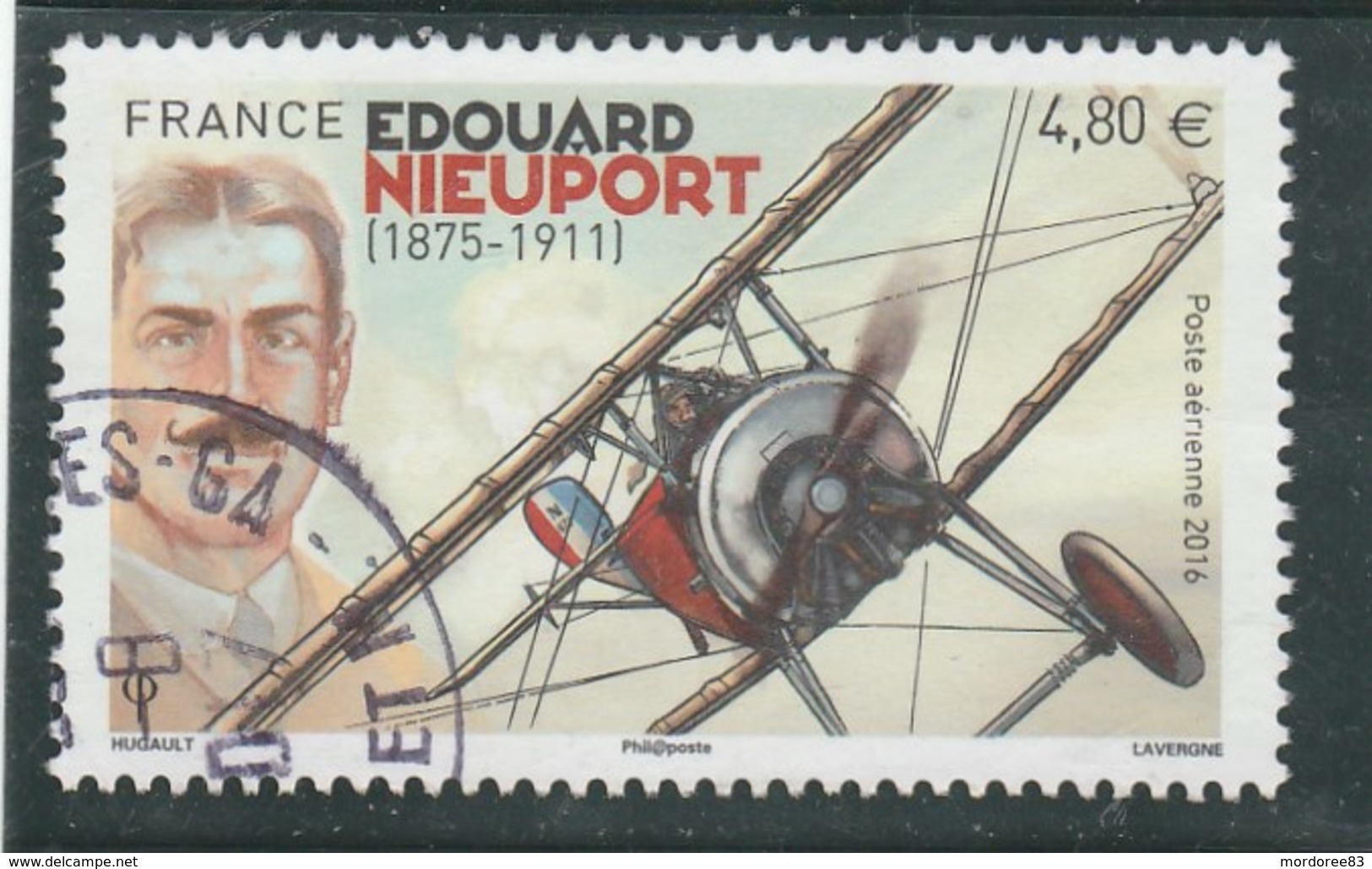 FRANCE 2016 OBLITERE EDOUARD NIEUPORT POSTE AERIENNE YT PA80 - PA 80 - - 1960-.... Used