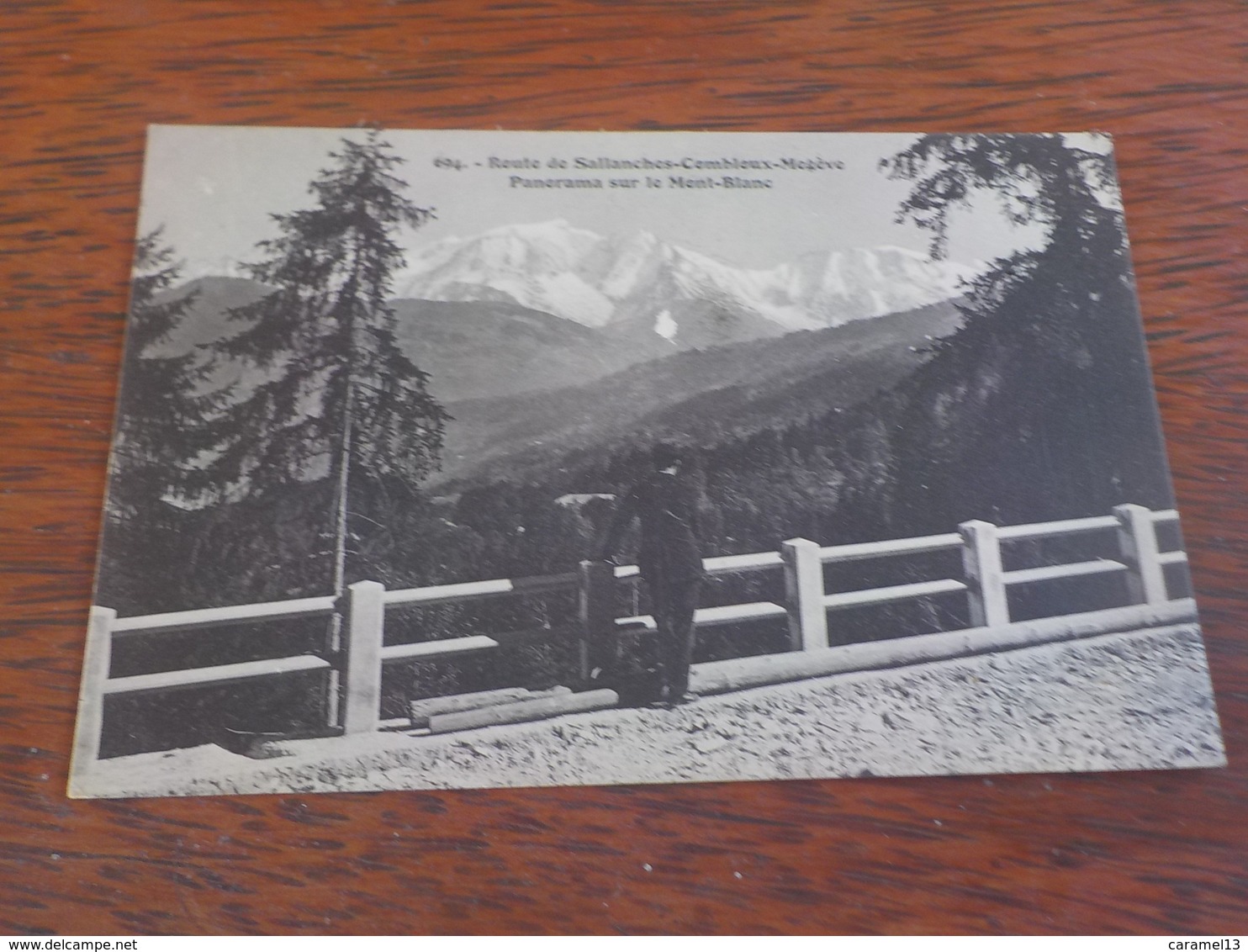 CPA  ROUTE DE SALLANCHES COMBLOUX MEGEVE PANORAMA SUR LE MONT BLANC  VOYAGEE TIMBREE 1923 - Autres & Non Classés