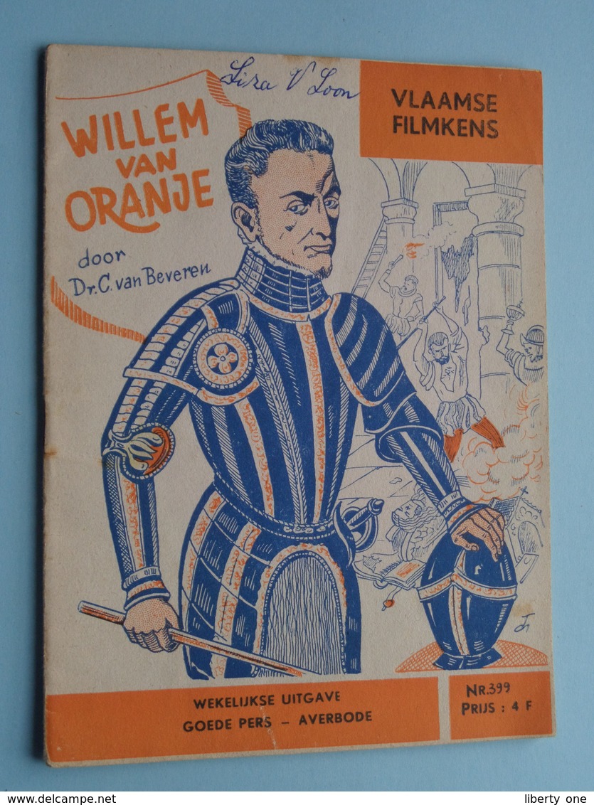 VLAAMSE FILMKENS ( Nr. 399 ) WILLEM Van ORANJE ( Van Beveren ) ! - Juniors