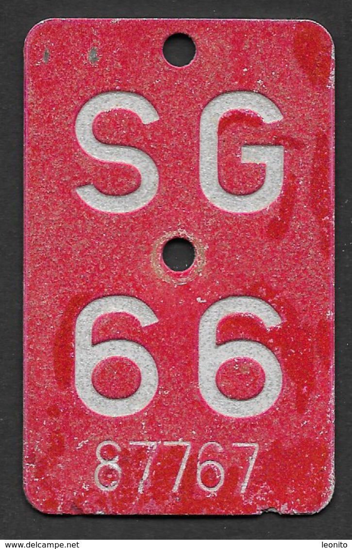 Velonummer St. Gallen SG 66 - Plaques D'immatriculation