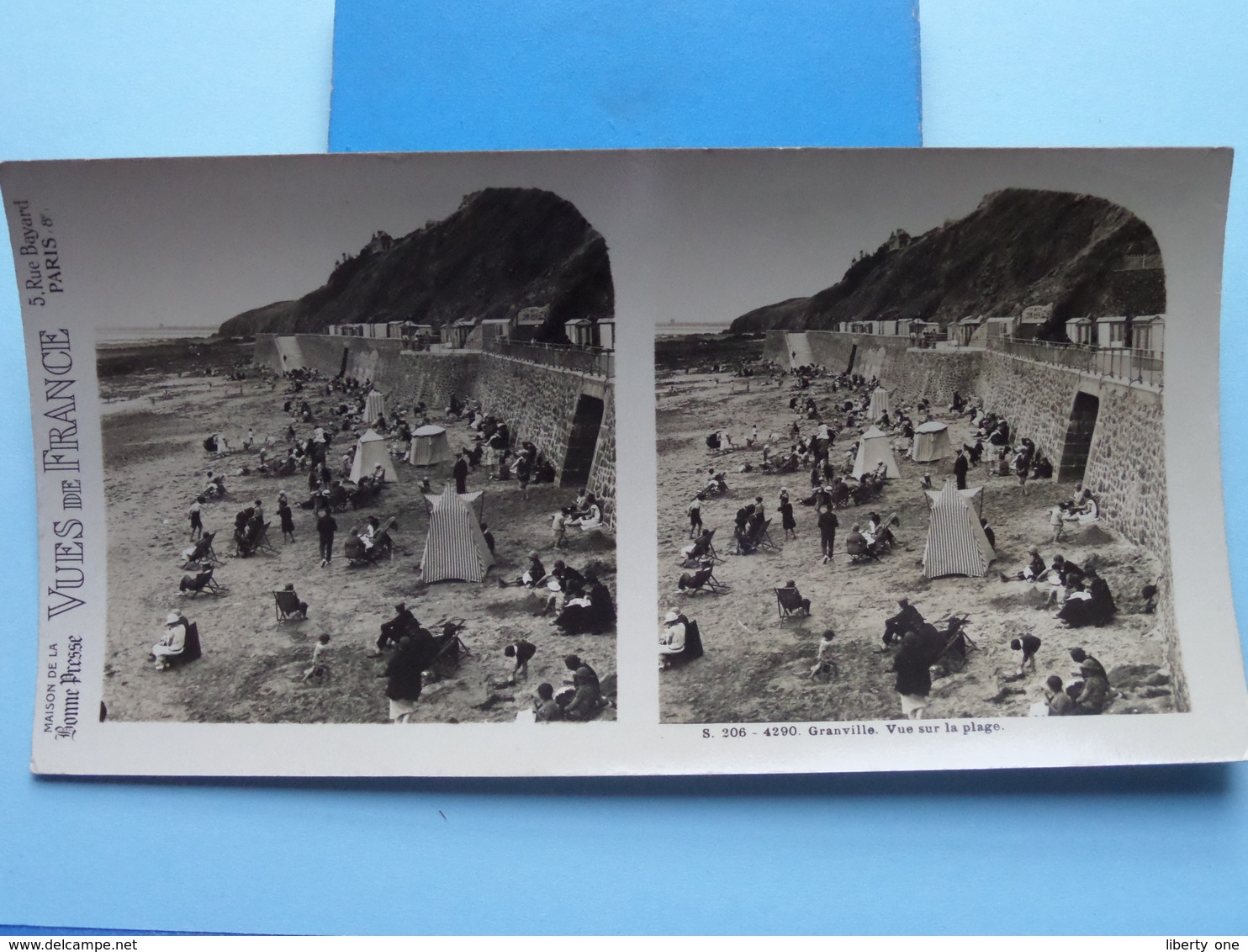 GRANVILLE : Vue Sur La Plage : S. 206 - 4290 ( Maison De La Bonne Presse VUES De FRANCE ) Stereo Photo - Photos Stéréoscopiques