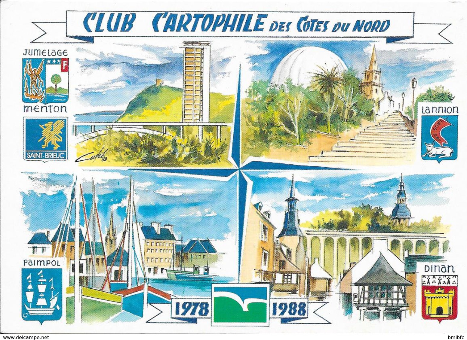 CLUB CARTOPHILE Des Côtes Du Nord - Octobre 1988 10è Anniversaire De La Création Du Club Cartophile - Collector Fairs & Bourses