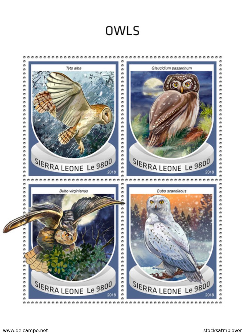 Sierra Leone 2018  Owls Fauna   S201810 - Sierra Leone (1961-...)