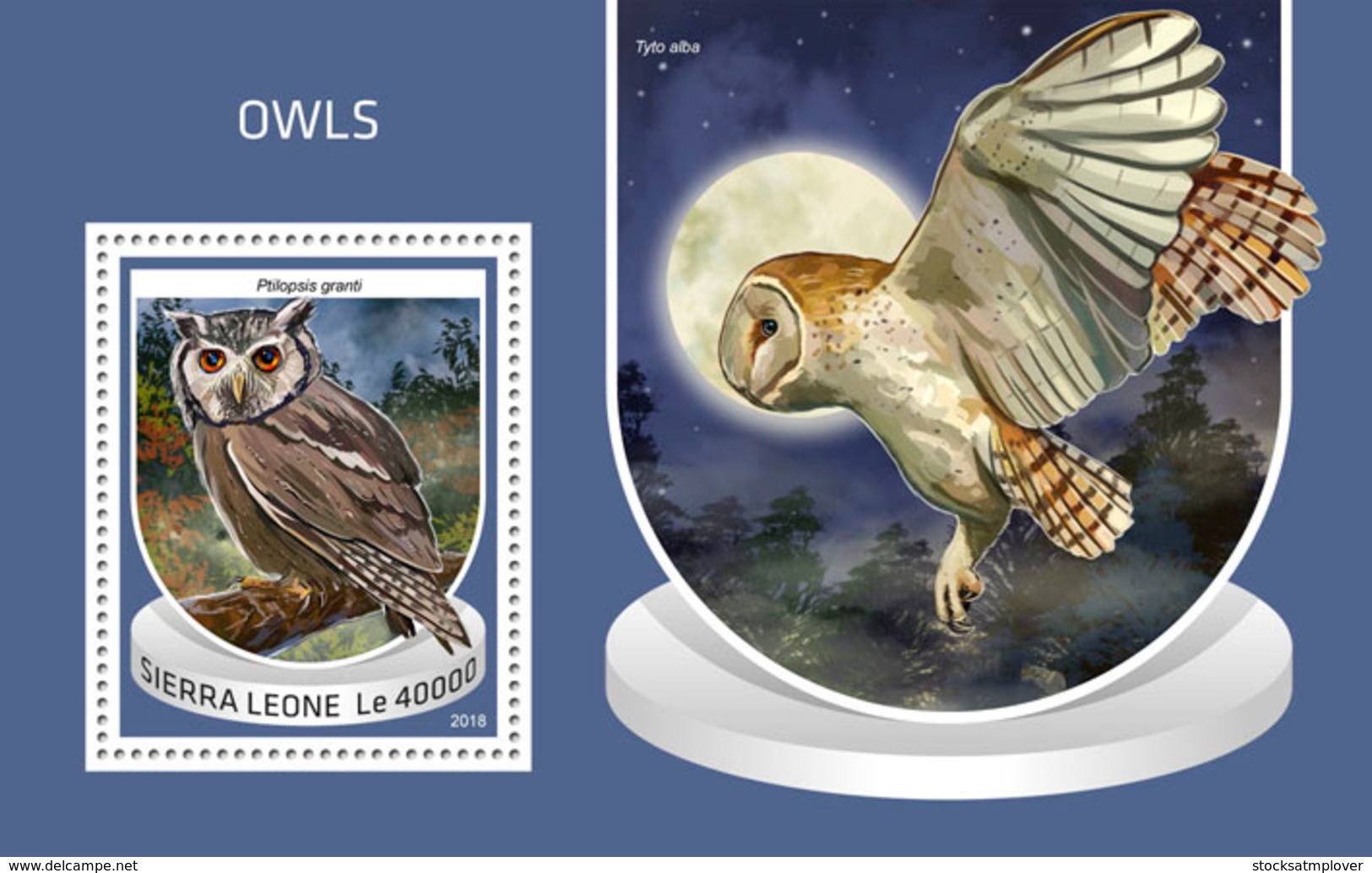 Sierra Leone 2018  Owls Fauna   S201810 - Sierra Leone (1961-...)