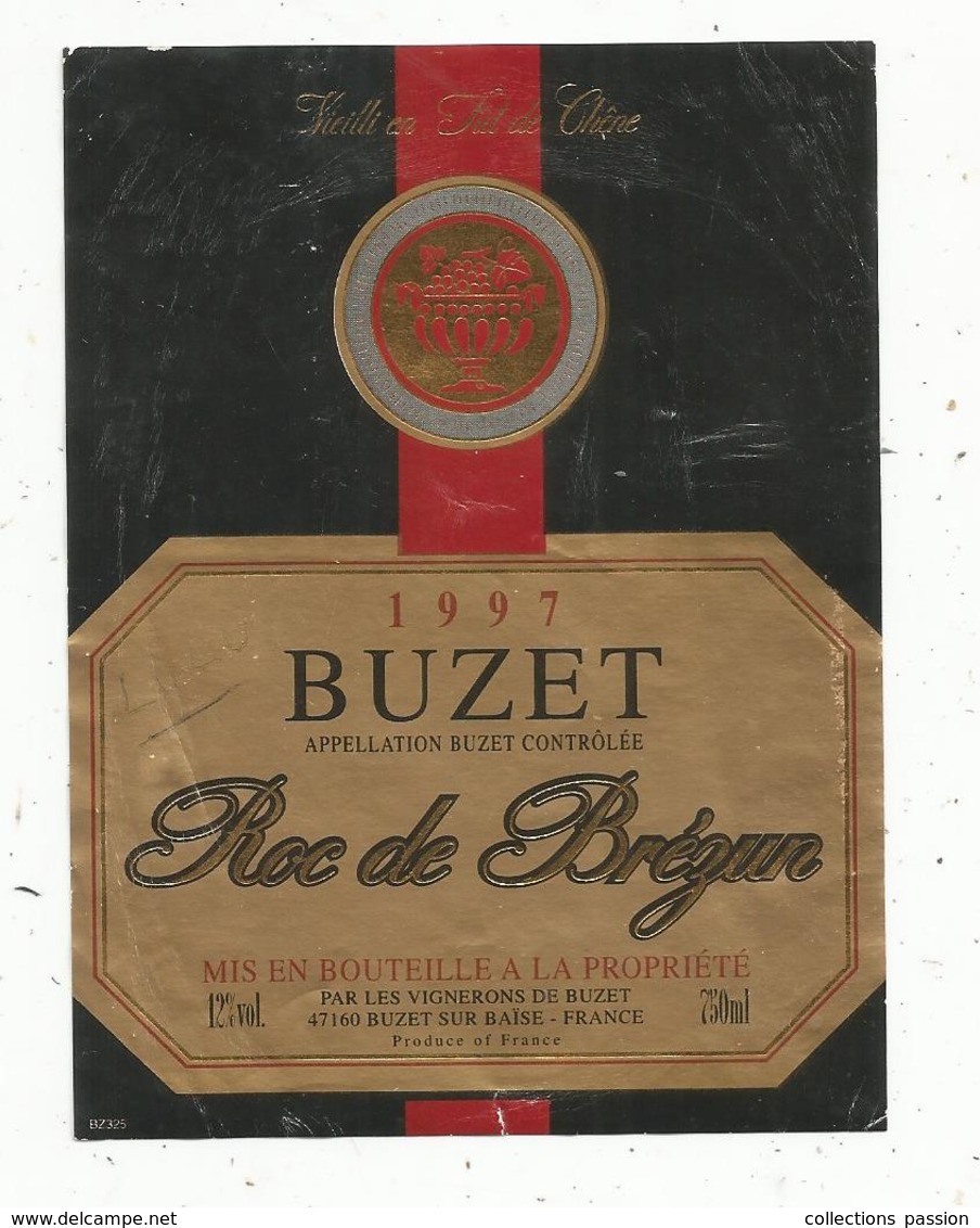 étiquette De Vin  , 1997 , BUZET ,  ROC DE BREZUN - Autres & Non Classés