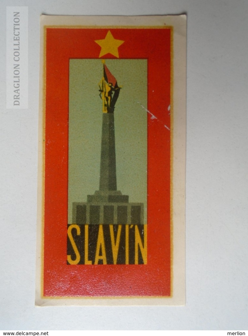 ZA138.48  Vintage Luggage Label  -SLAVIN War Memorial  -Bratislava - Slovakia - Hotel Labels