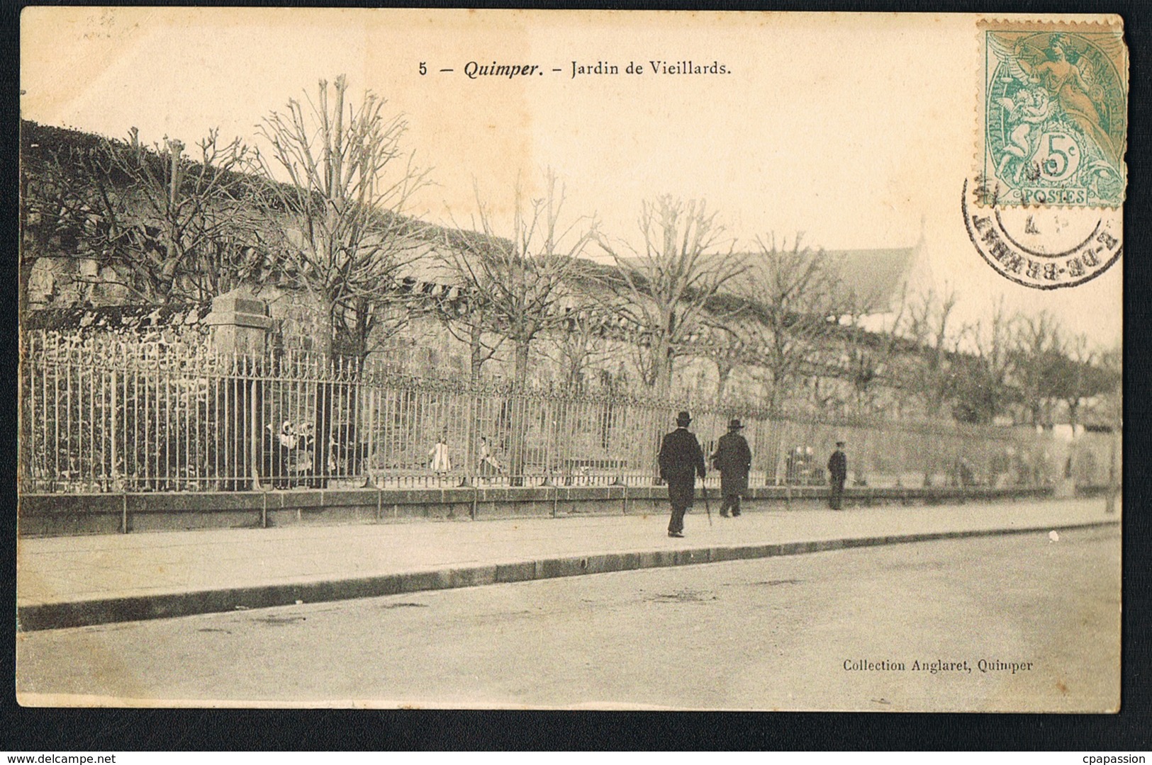 QUIMPER  -29-  Jardin De Vieillards - CPA Voyagée 1906 - Recto Verso- Paypal Sans Frais - Quimper