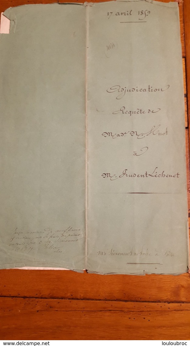 ACTE D'AVRIL 1859 ACTE NOTARIE MIREBEAU SUR BEZE VENTE TERRE A BEIRE LE CHATEL - Historical Documents