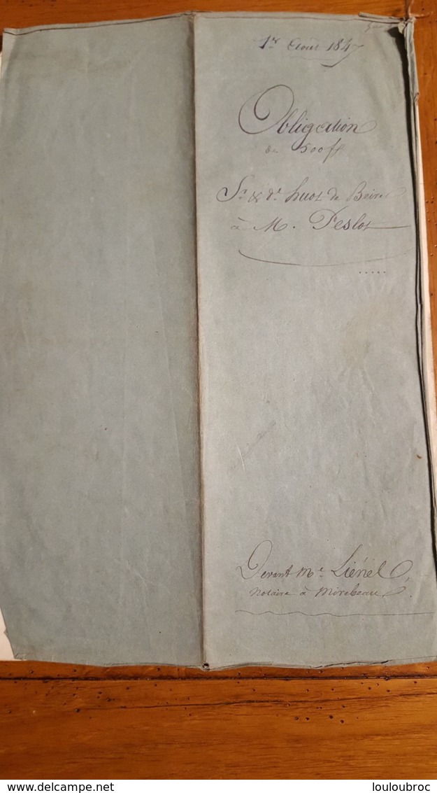 ACTE LOUIS PHILIPPE ROI DES FRANCAIS ACTE DE AOUT 1847 RECONNAISSANCE DE DETTE - Documents Historiques
