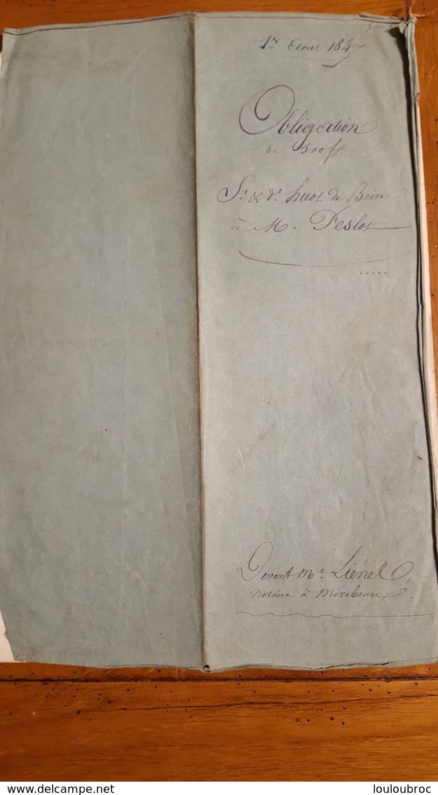 ACTE LOUIS PHILIPPE ROI DES FRANCAIS ACTE DE AOUT 1847 RECONNAISSANCE DE DETTE - Historical Documents