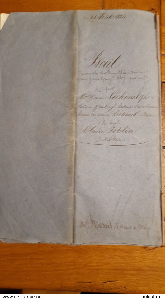 ACTE LOUIS PHILIPPE ROI DES FRANCAIS ACTE DE  AVRIL 1834 CESSION DE TERRE A BEIRE LE CHATEL FAMILLE LECHENET - Documentos Históricos