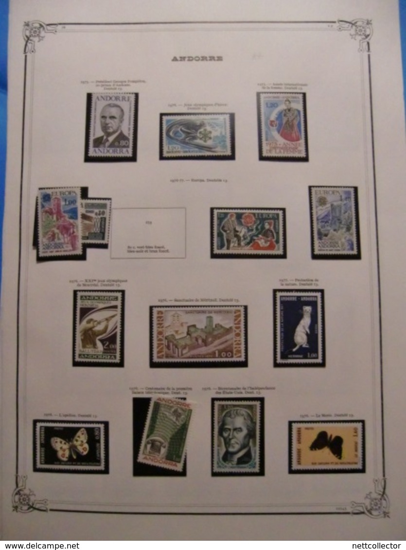 ANDORRE COLLECTION QUASI COMPLETE des ORIGINES à 1983 TIMBRES NEUFS*/** TTB /SUP COTE TRES IMPORTANTE